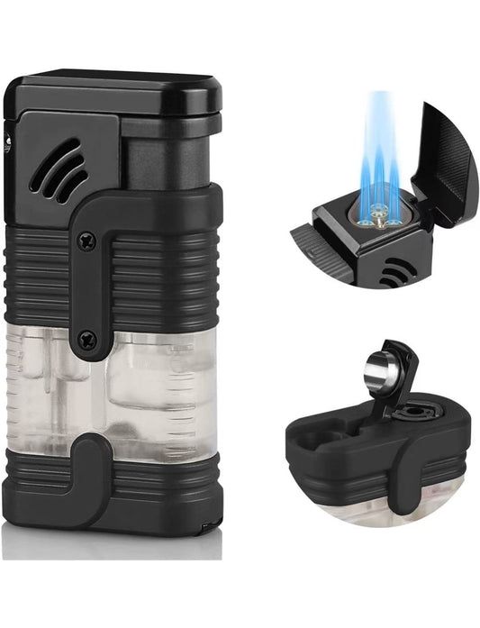 Torch Lighter Triple Jet Flame Gas Windproof Adjustable Lighter