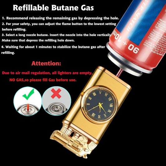 Double Flame Dragon Head Gas Lighter