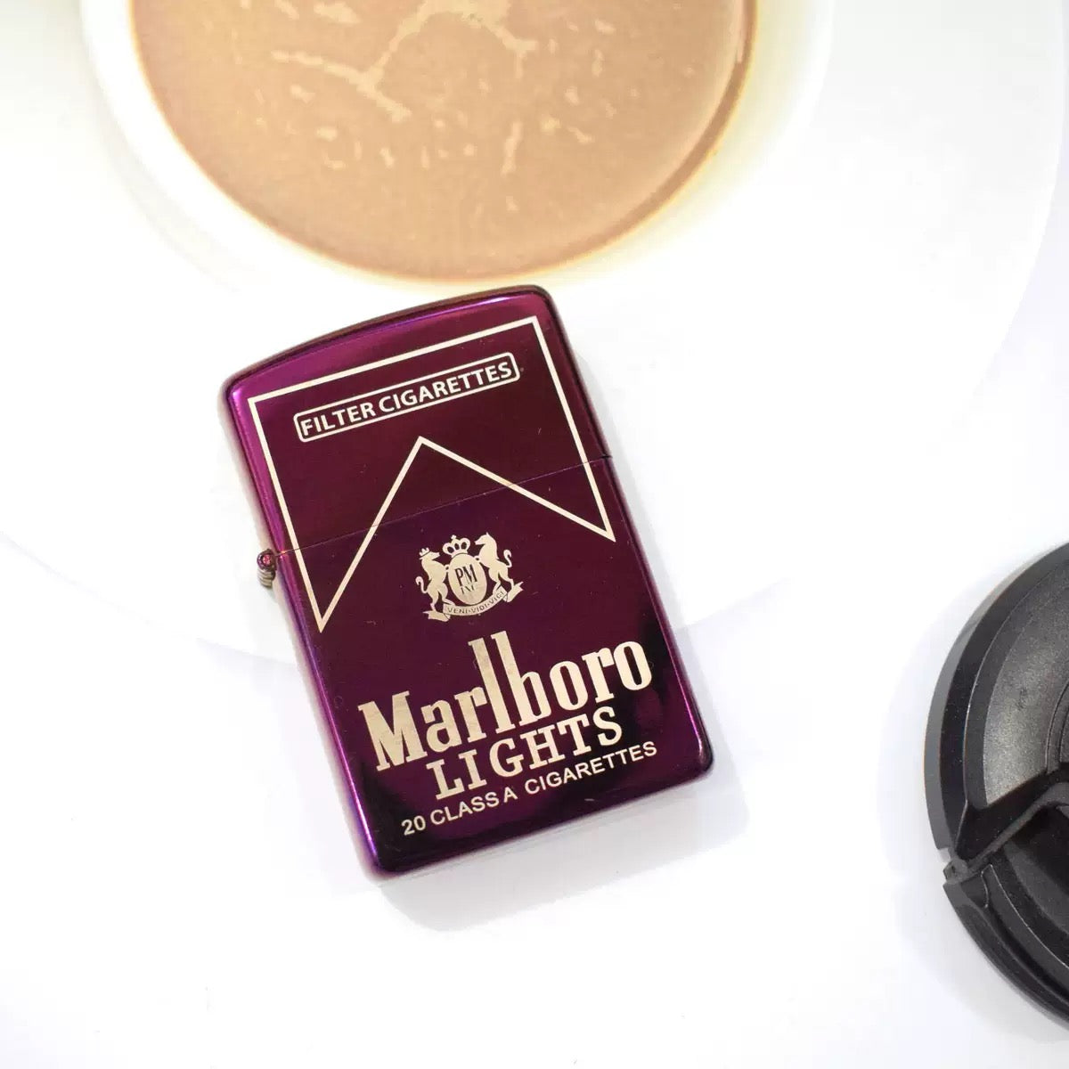 MB Brand Logo Windproof Oil Lighter