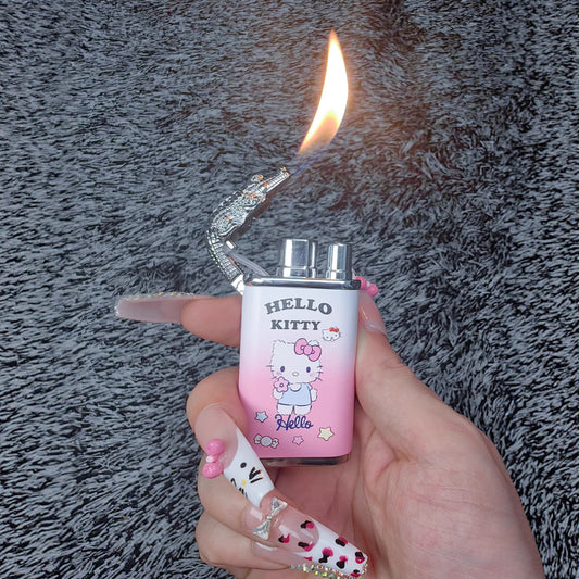 Cartoon Crocodile Lighter Twin Flame Windproof Refillable Lighter